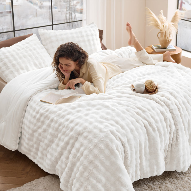 Bedsure Comforter Sets - 3-Piece, Full, Off White