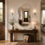 Miroir mural moderne asymétrique avec cadre en métal, miroir décoratif irrégulier pour salle de bain, chambre à coucher, salon et entrée, argent-585130248-571549879