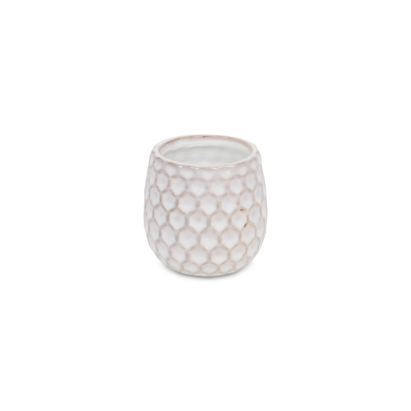Pot à fleurs en céramique Eddins, Blanc, H 3,25 po x l 2,75 po x P 5,75 po
