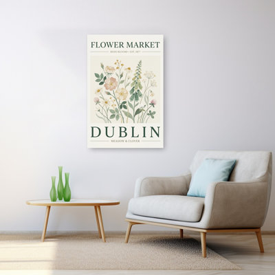 «Dublin Flower Market Vintage Abstract Daisy Rose Flower Spring», reproduction d'art murale
