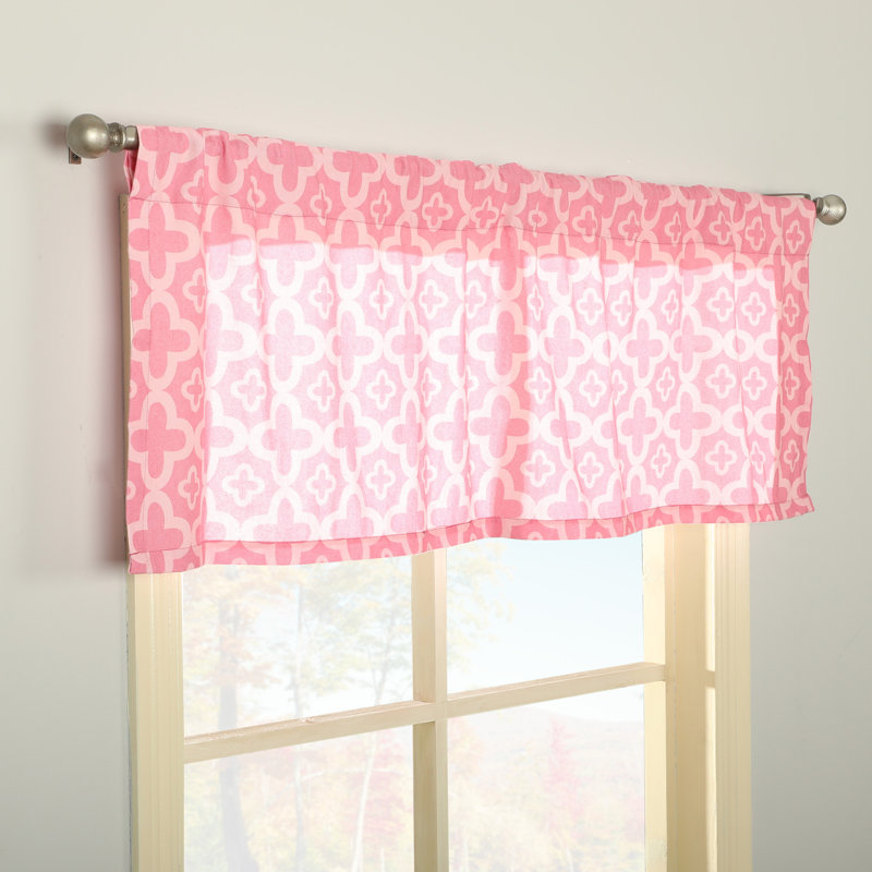 Gasquet Geometric Tailored Window Valance, Azalea Pink