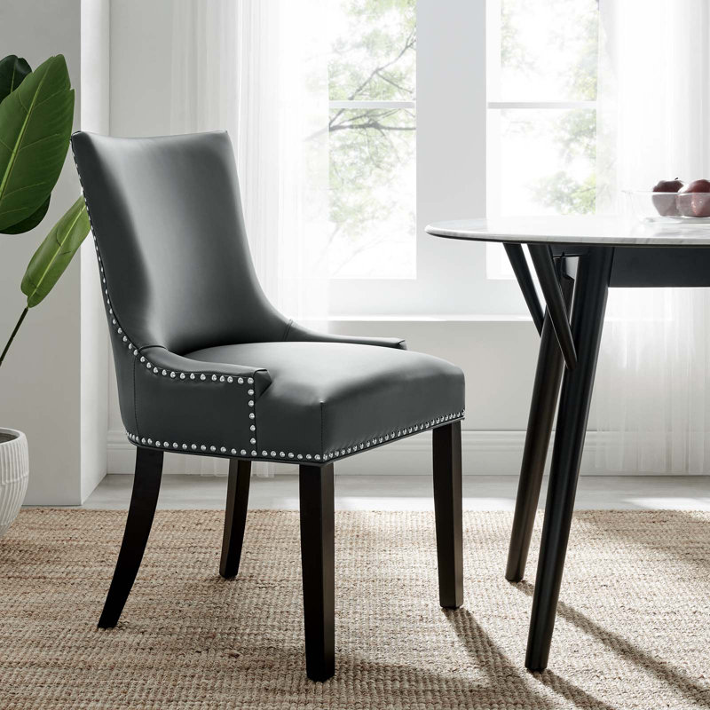 Chaise en cuir Marquis, Gris, 1