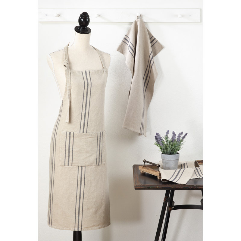 Striped Linen Bib Apron