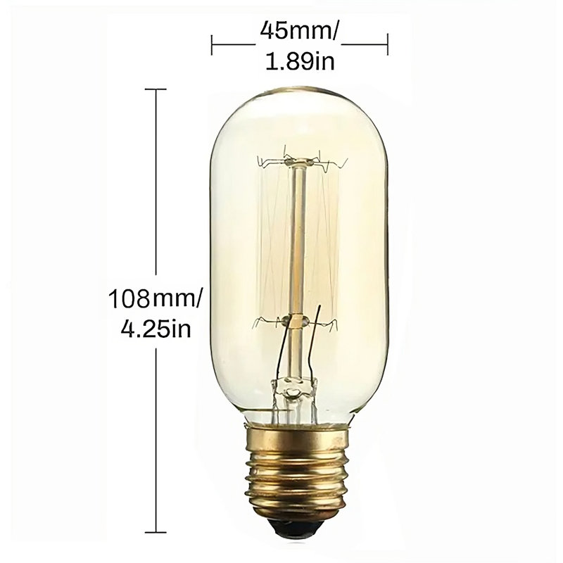 40 Watt, T45 Dimmable Light Bulb, E26 Base