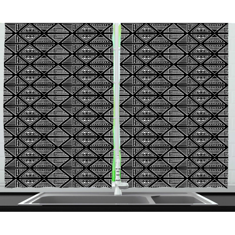 Geometric Tailored Kitchen Curtain