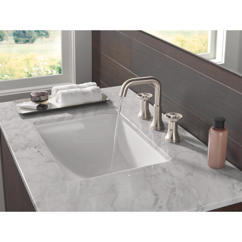 Two Handle Widespread Bathroom Faucet, Stainless