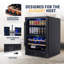 Newair Wine and Beverage Refrigerator, 24 Bottles and 100 Cans, Dual Zone, Black Stainless Steel
