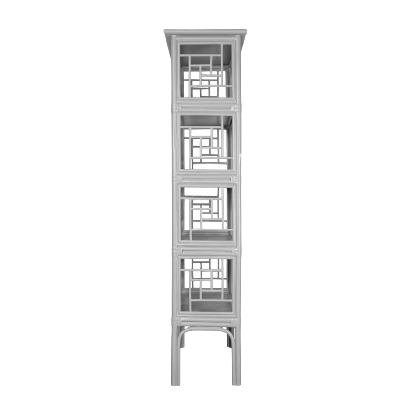 Chippendale Bookcase, Light Gray