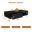 Table basse Mid-Century moderne avec tiroirs doubles - Noir