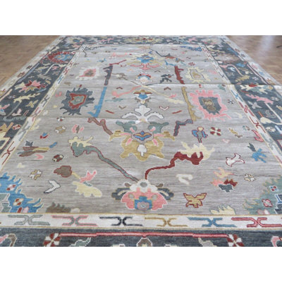 Tapis unique gris de 10 pi x 14 pi 1 po