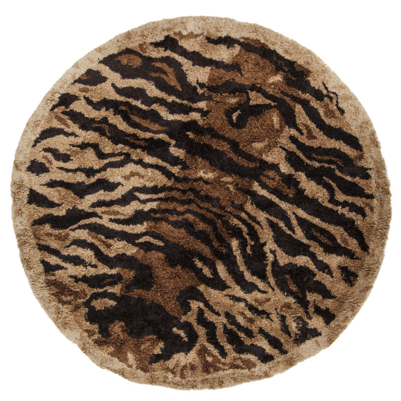 Tapis brun / brun clair Baumgarten, Rond 7 pi 9 po