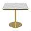 Table bistro carrée 31,5 pouces avec plateau en faux marbre, structure en métal robuste et facile à assembler