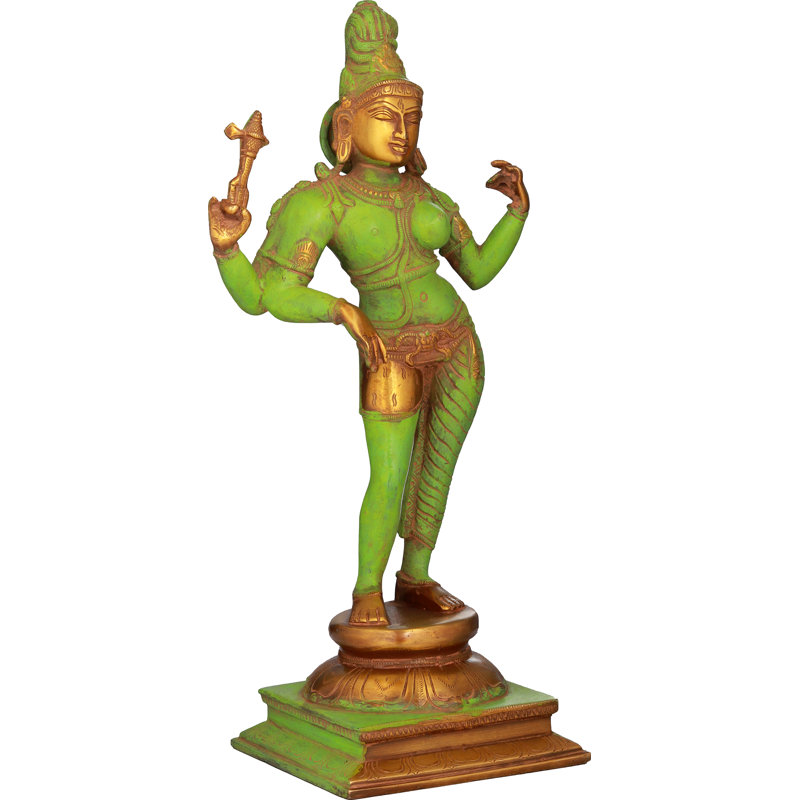 Figurine Ardhanarishvara, Vert / or