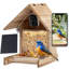 Solar Powered Smart wooden bird feeder with 1080P high-definition camera (Lithium battery)
