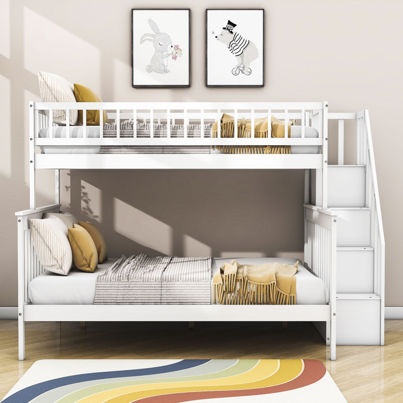 Kids Twin Over Full Bunk Bed, White