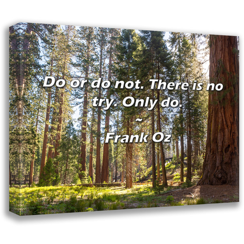 Citation de Frank Oz: faire ou ne pas faire. Il n'y a pas d'essai. Seulement faire., H 26 po x l 32 po
