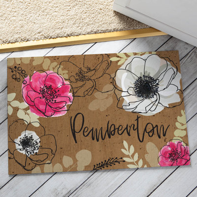 Non-Slip Floral Doormat