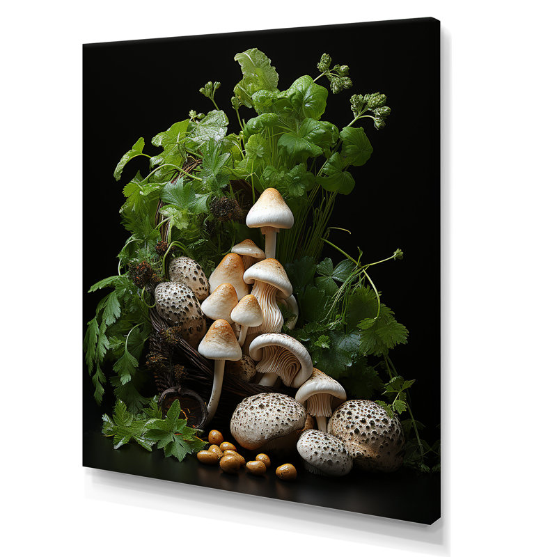 Photo de jardin d'un champignon III - art mural champignon, H 20 po x l 12 po x P 1 po