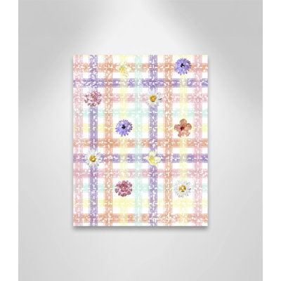 Impression sur papier à carreaux unique avec fleurs
