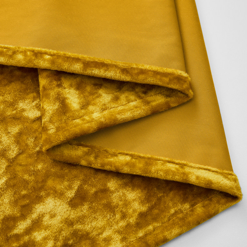 Deavion Velvet Crushed Curtains with Metal Grommets Room Darkening 2 Panel Set, Gold, 52" W x 90" L