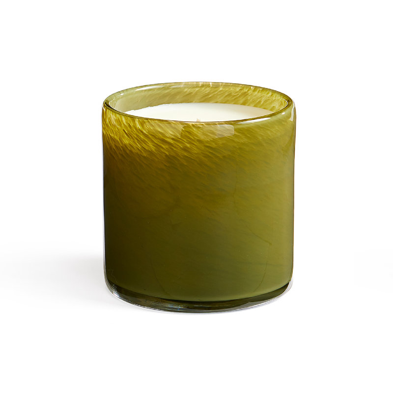 Sage and Walnut Scented Soy Candle in Green Glass
