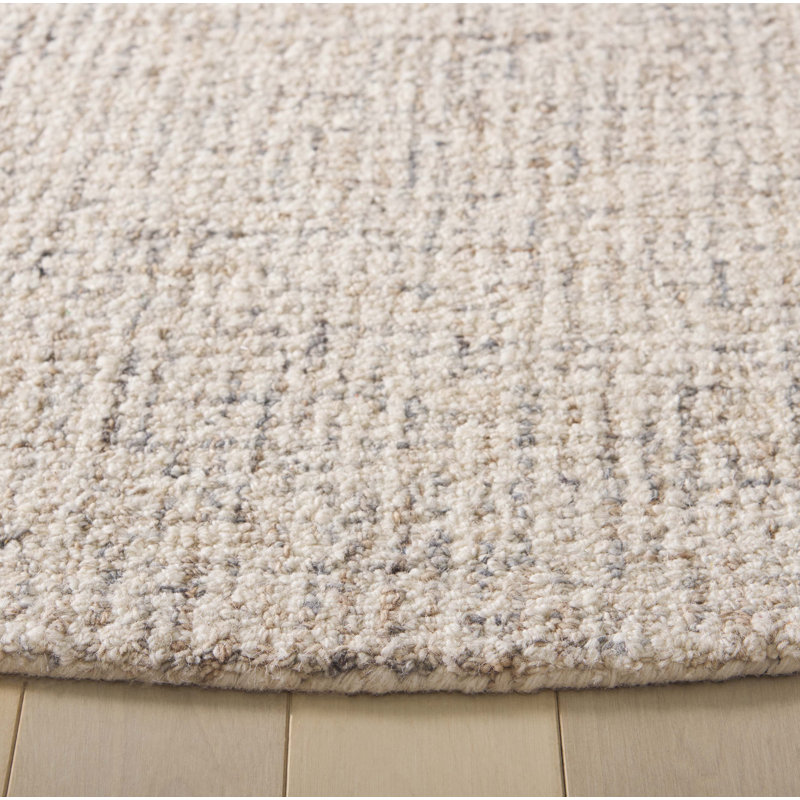 Tapis en coton touffeté à la main gris clair / ivoire Martha Stewart, Rond 6 pi