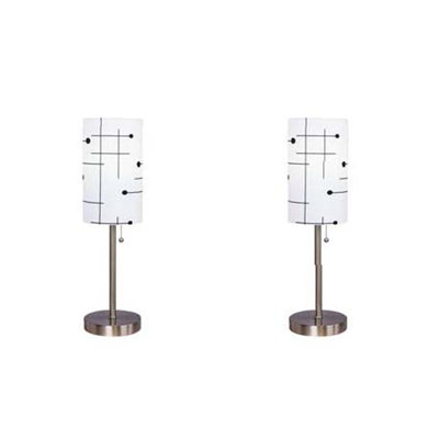 Ensemble de lampe de table 20 "en acier brossé avec USB