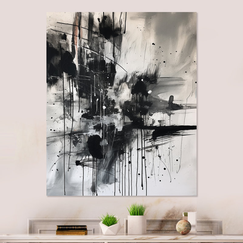 Exploration des profondeurs du marbre noir III - Décoration murale géométrique moderne en métal, H 32 po x l 24 po x P 1 po
