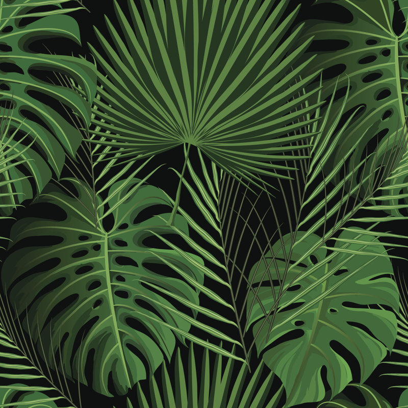 Feuilles de palmier exotiques Delane par Irin Advilyuk, H 30 po x l 30 po