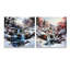 «Waterfall Charm In Winter - Waterfall», ensemble de 2 peintures murales en acrylique sur verre-1505621182