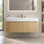 48 po Meuble-lavabo flottant simple avec lavabo à surface solide intégré