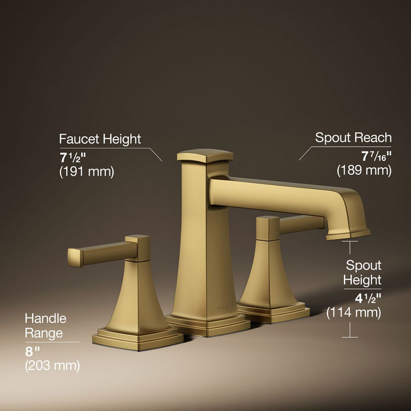 Riff Bath Faucet Trim, Vibrant Brushed Moderne Brass