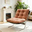 Chaise d'appoint rembourrée en cuir avec pieds en métal-129100724