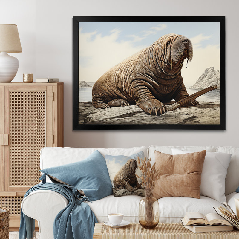 Morse de Regal sur toile, Cadre simple noir, H 12 po x l 20 po x P 1 po