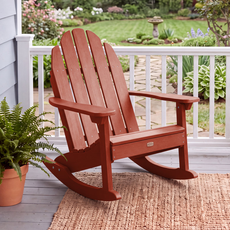 Chaise berçante en plastique Natoli, Rouge