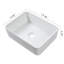 Lavabo de salle de bain vasque rectangulaire en céramique blanche avec robinet