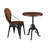 Lincya Sheesham Round Solid Wood Top with Iron Base Dining Table