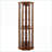 Corner Curio Cabinet, Walnut Transitional Style with Lighted Interior, Adjustable Shelves &amp; Mirrored Back | Brown | Living Room-928359168