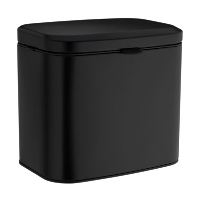 Poubelle murale ou au-dessus de l'armoire avec couvercle à fermeture douce. Doublure intérieure facile à nettoyer. Comprend des supports pour la finition du mur en acier inoxydable 