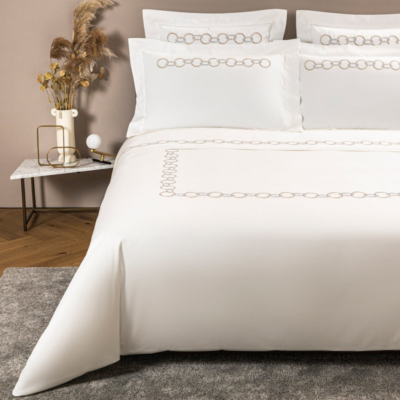 Links Sateen Duvet Cover, King Duvet Cover, Savage Beige/Gray