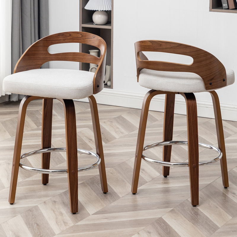 Swivel Bar Stool, Beige, Counter Stool (66cm Seat Height)