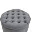 Rond gris avec revêtement en tissu et grand compartiment de rangement amovible avec couvercle spacieux et pratique