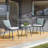 Kulp 3-Piece Patio Bistro Set, Outdoor Conversation Chair Set Balcony with Tempered Glass Coffee Table and Light Gray Cushions, Water-Resistant Woven Rope for Poolside-1947730684