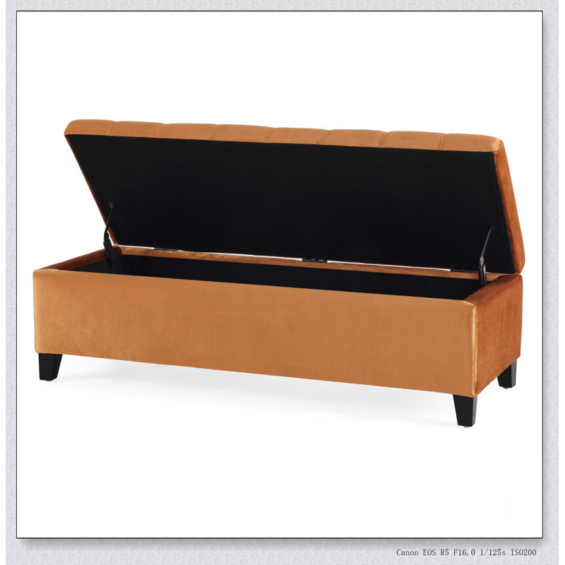 OTTOMAN DE RANGEMENT, Orange brûlé