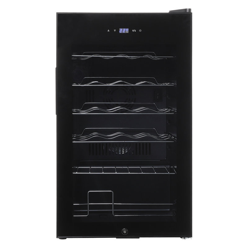 24 Bottles Wine Cooler Refrigerator,Freestanding Compact Wine Fridge with Digital Control for Fridge With 40-66F Digital Temperature Control Glass Door