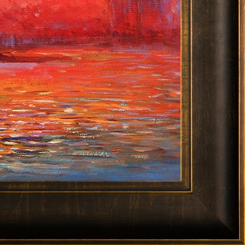 Madame Monet et son fils par Claude Monet avec du noir, H 26,5 po x l 30,5 po x P 2 po, Bronze veine d'or arrondi