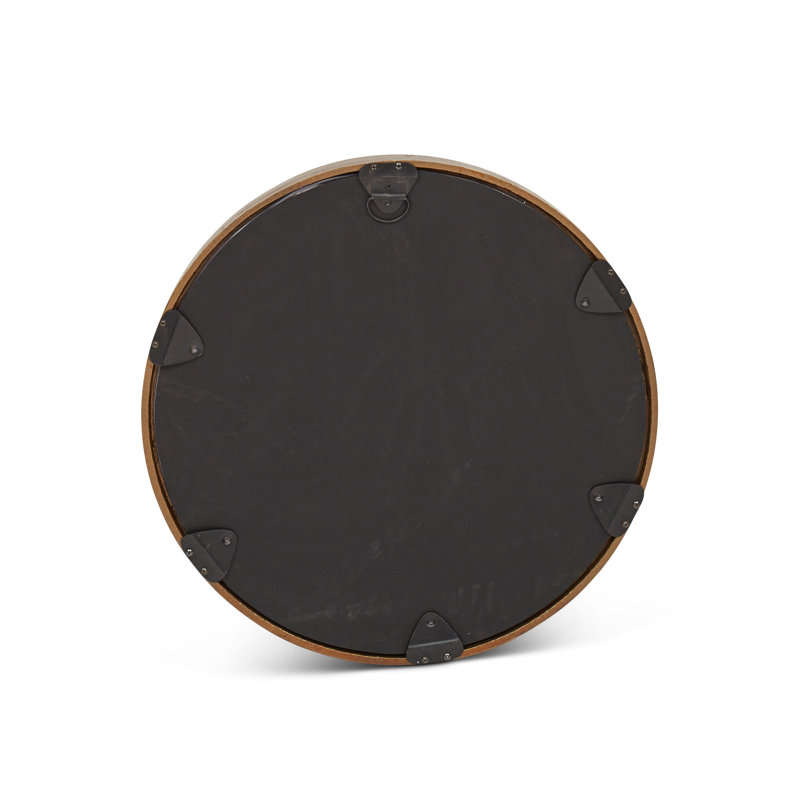 Samar Round Mirror, Antique Brass, 23" H x 23" W