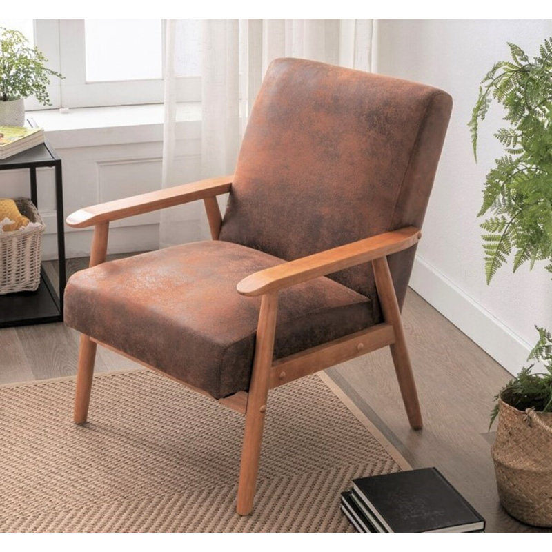 Fauteuil de l 25,375 po Beachwood, Microfibre brun clair