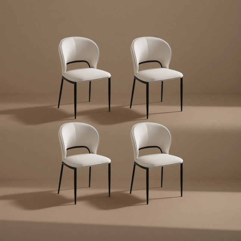 Chaises de table de salle à manger modernes, similicuir, gris clair, 4 pièces, 4
