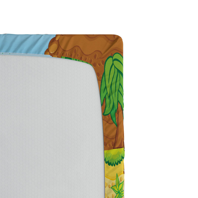 Twin Size Multicolor Video Game Print Microfiber Fitted Sheet